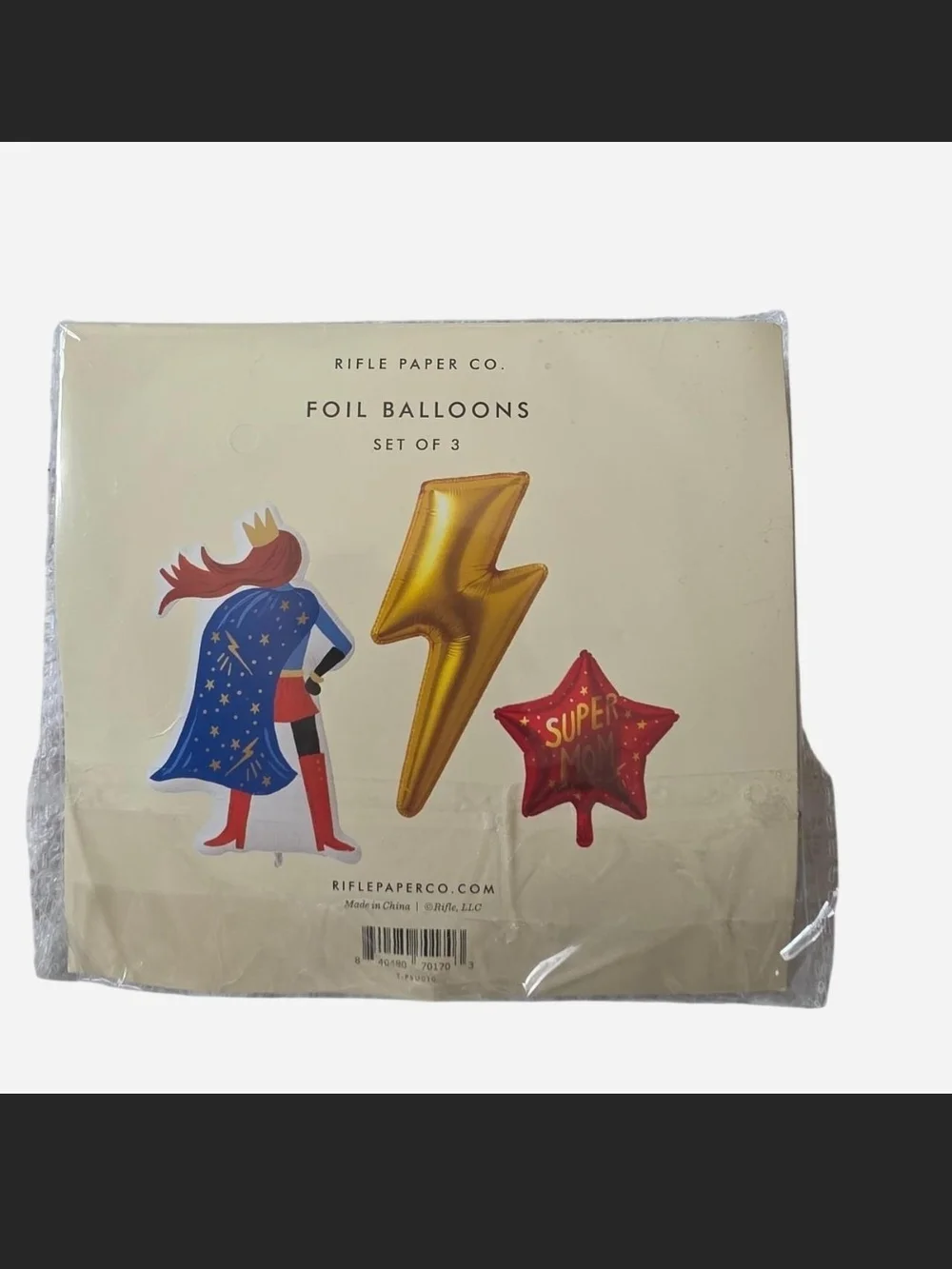 Rifle Paper Co. Foil Balloon Trio in Gold, Red, Blue